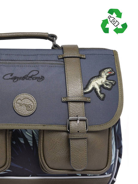 Boekentas 3 Compartimenten Cameleon Grijs vintage urban PBVBCA41 ander zicht 2